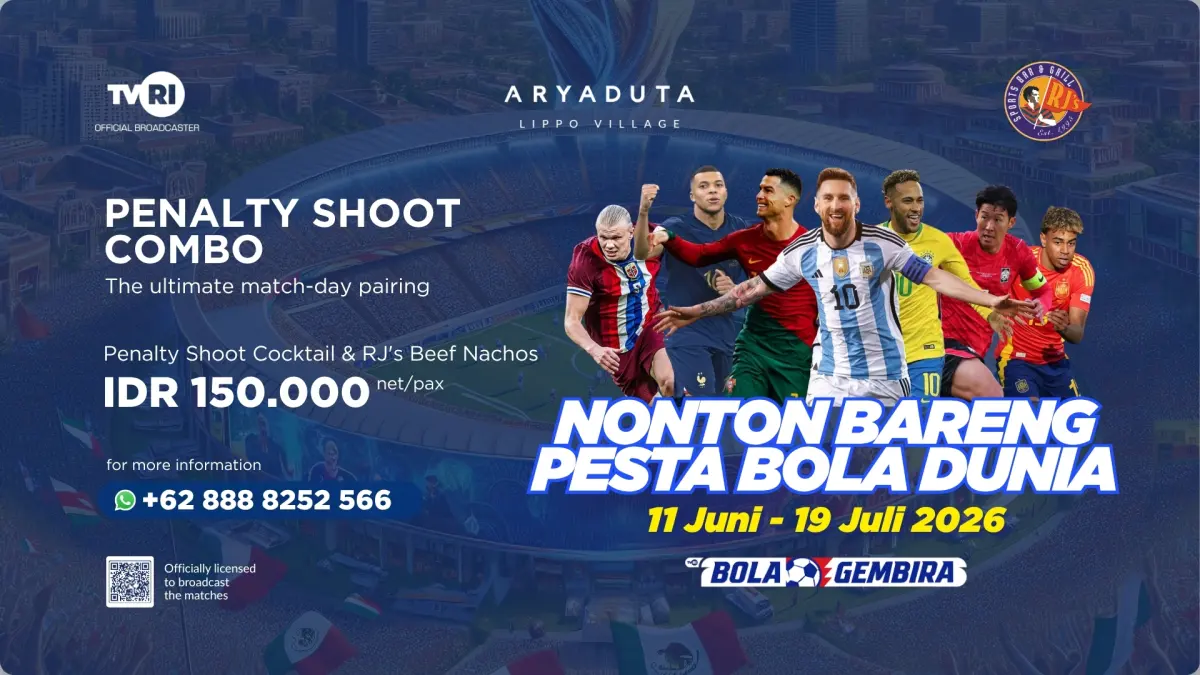 Nobar Resmi World Cup 2026 Seru di RJ's ARYADUTA