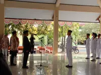 Pengukuhan Paskibra dan Tasyakuran HUT ke-81 RI di Kecamatan Tarub Tegal Berlangsung Khidmat