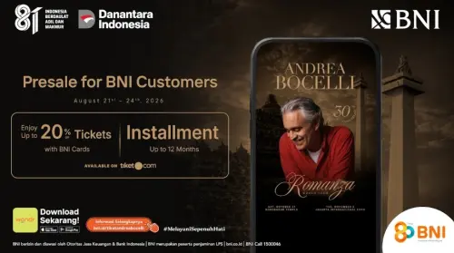 BNI Boyong Kemudahan Nonton Andrea Bocelli, Tiket Diskon hingga 20 Persen