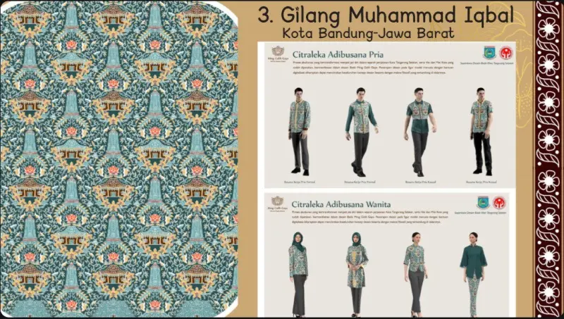 Karya Ming Galih Gaya Juara Pertama Sayembara Desain Batik Tangsel asal Bandung