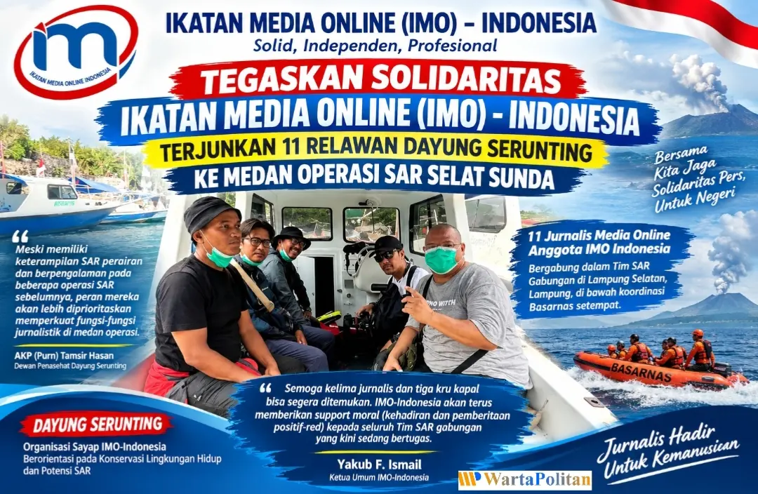 Tegaskan Solidaritas, IMO-Indonesia Terjunkan 11 Relawan Dayung Serunting ke Medan Operasi SAR Selat Sunda
