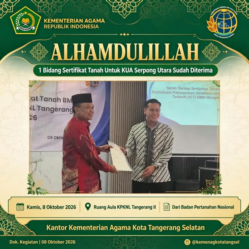 Wujud Pemkot Tangsel Peduli Terhadap Layanan KUA: Hibah Lahan, Data Turunkan Perceraian, dan Cegah Stunting