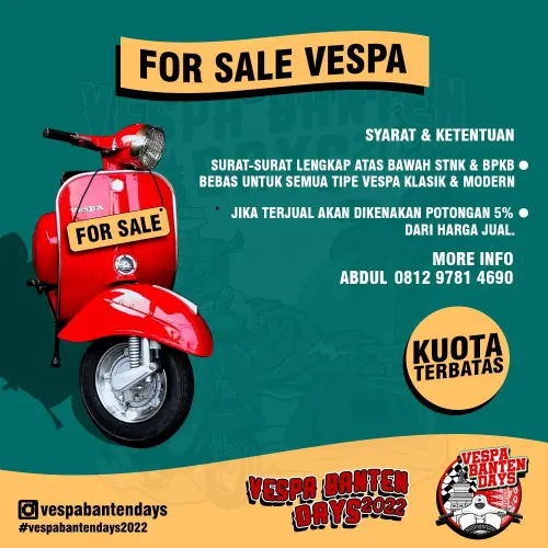 Vespa Banten Days 2022 Dihelat Pertengahan Agustus