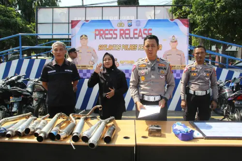 Razia Balap Liar, Polres Kediri Kota Amankan Puluhan Motor&nbsp;