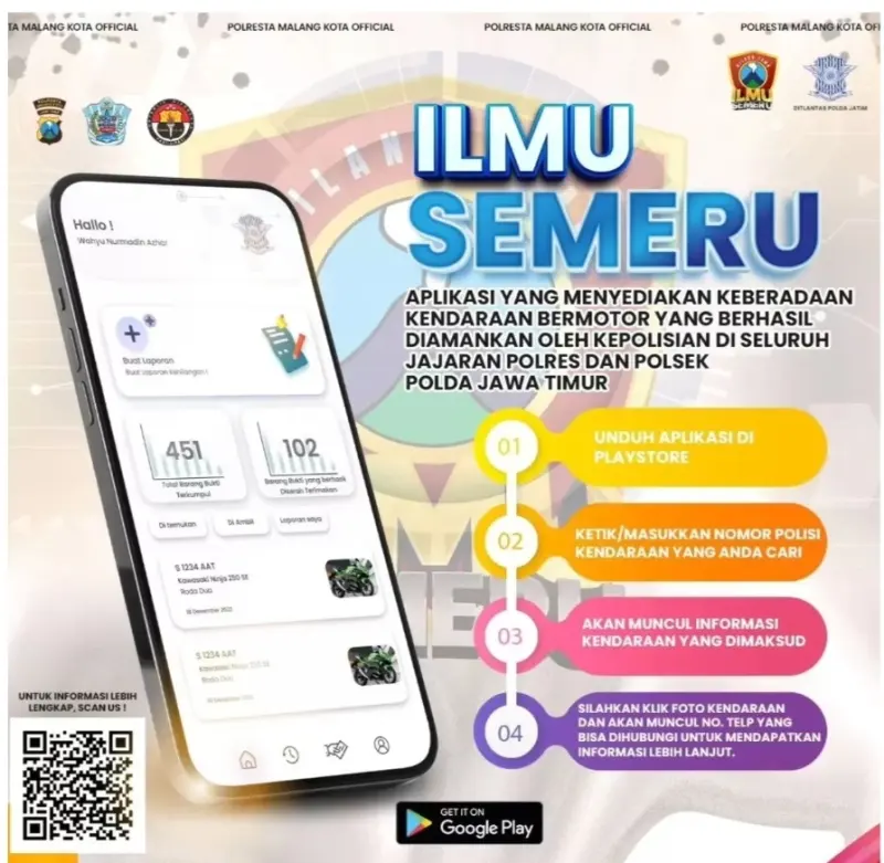 Kendaraan Anda Hilang? Cek Aplikasi Ilmu Semeru Polres Kediri KotaÂ 