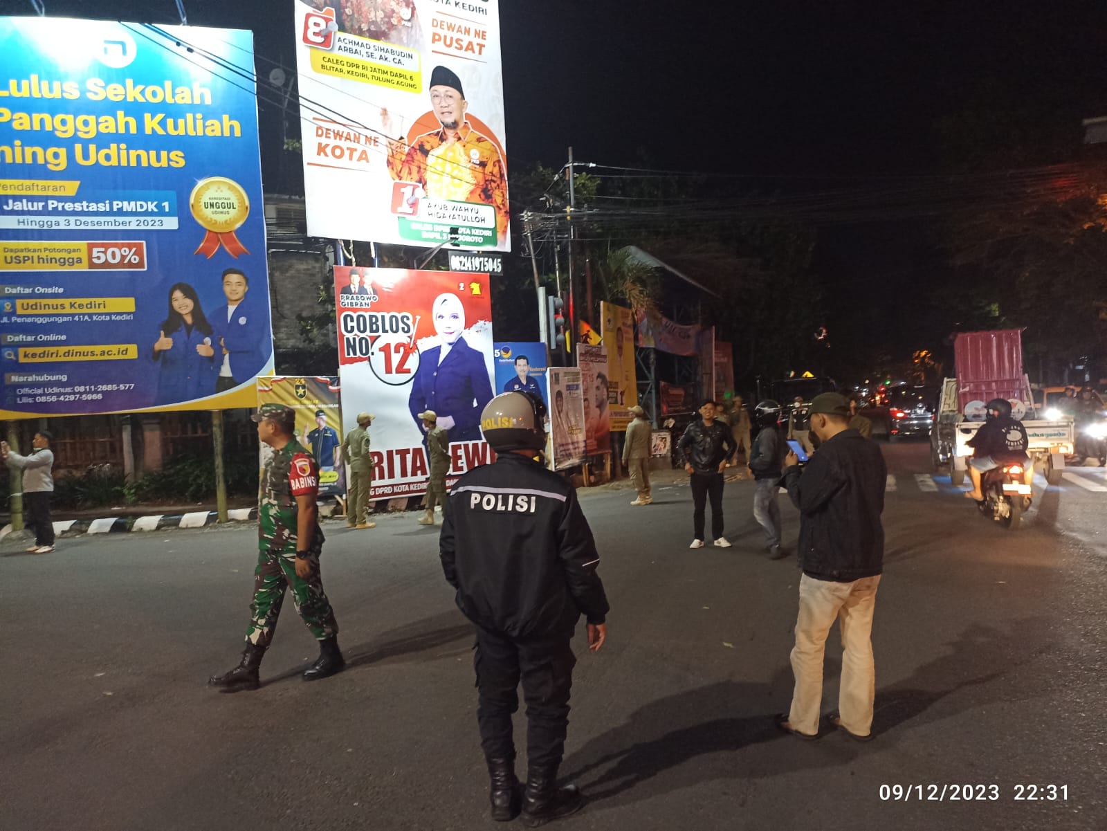 Kapolsek Mojoroto Pimpin Patroli Gabungan Sabtu Malam, Ini Tujuannya!