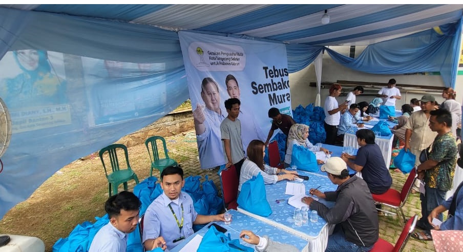 Gerakan Pengusaha Muda Kota Tangsel Galang Kememangan Prabowo-Gibran, Sebar 4 Ribu Kantong Sembako Â 