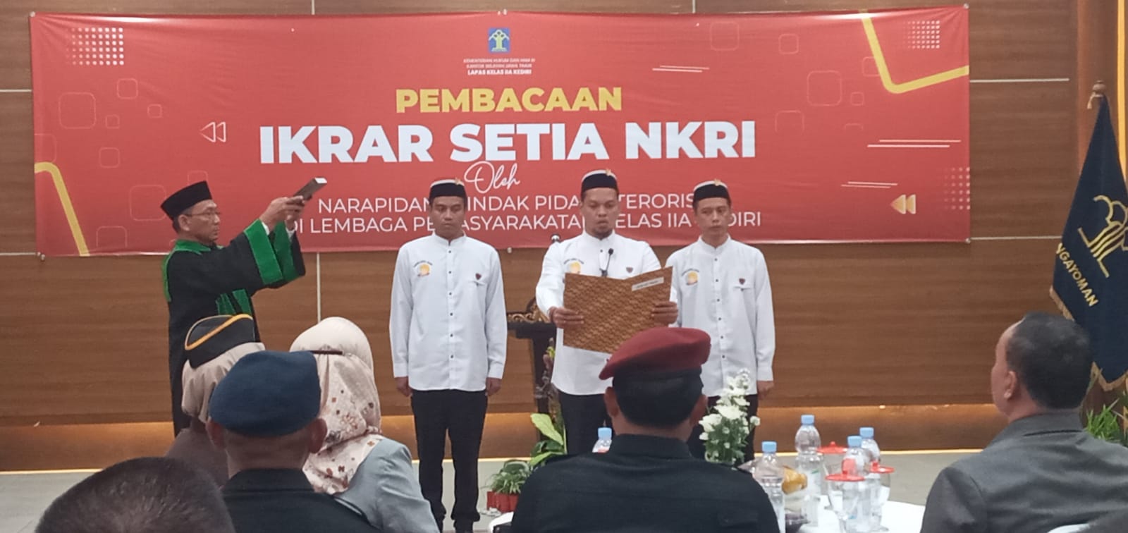 Tiga Eks Napiter Lapas Kelas II Kediri Ikrar Setia Pada NKRI