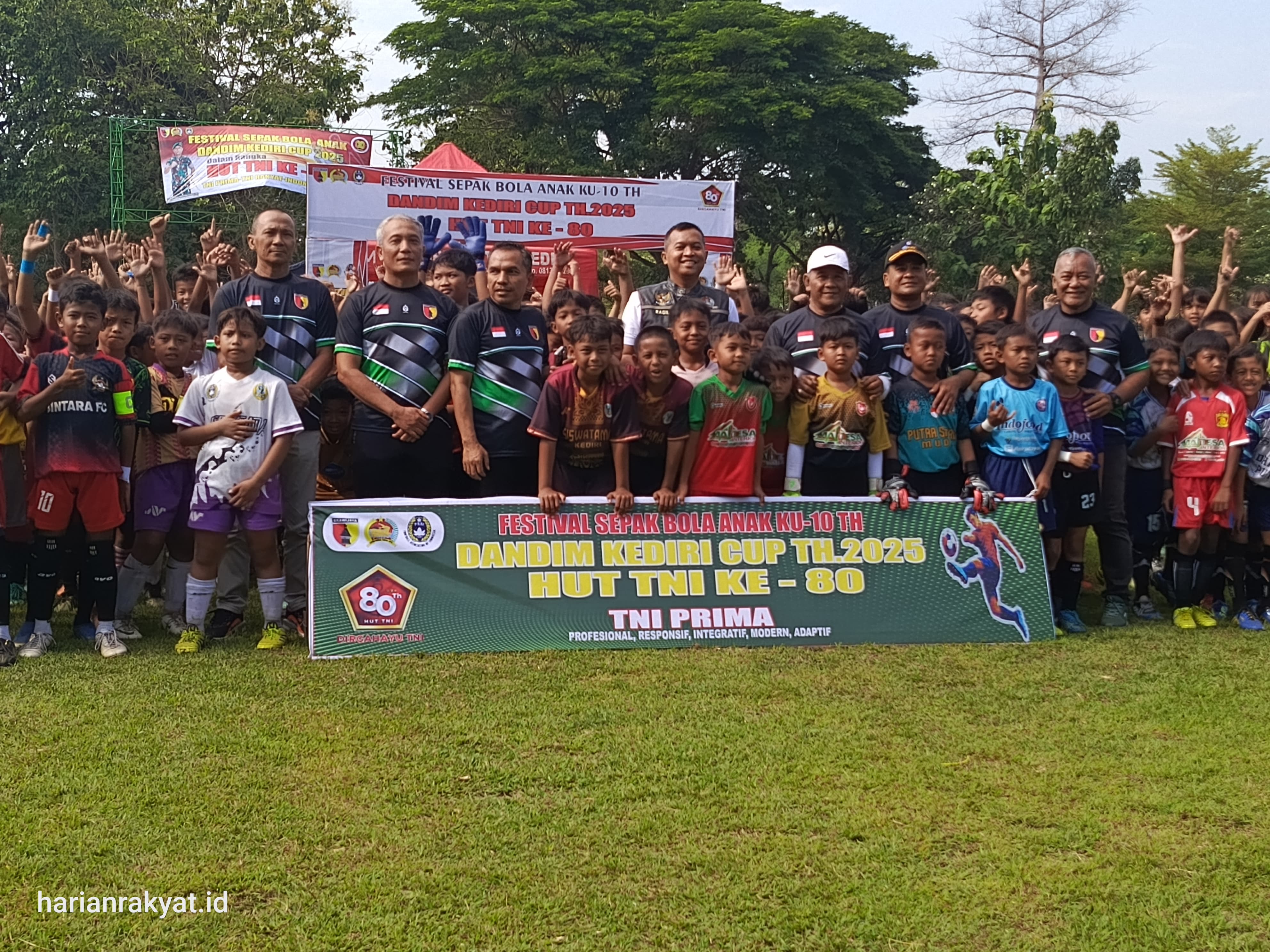 Kodim 0809/Kediri Gelar Festival Sepak Bola Anak U-10 dalam Rangka HUT TNI ke-80