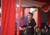 Kapolres Kediri Kota Jadi Irup Saat Penurunan Merah Putih