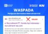 KAI Daop 7 Madiun Ingatkan Waspada Penipuan Rekrutmen Berkedok Lowongan Kerja